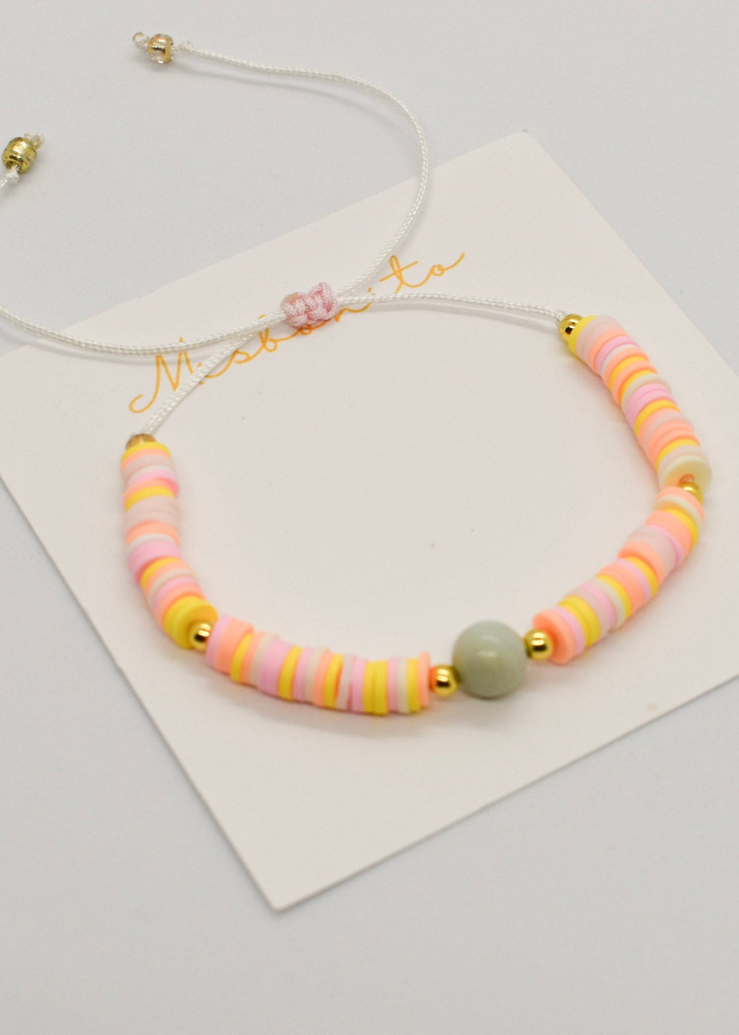 heishi bead bracelets orange