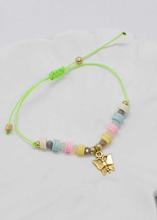 heishi butterfly bracelet