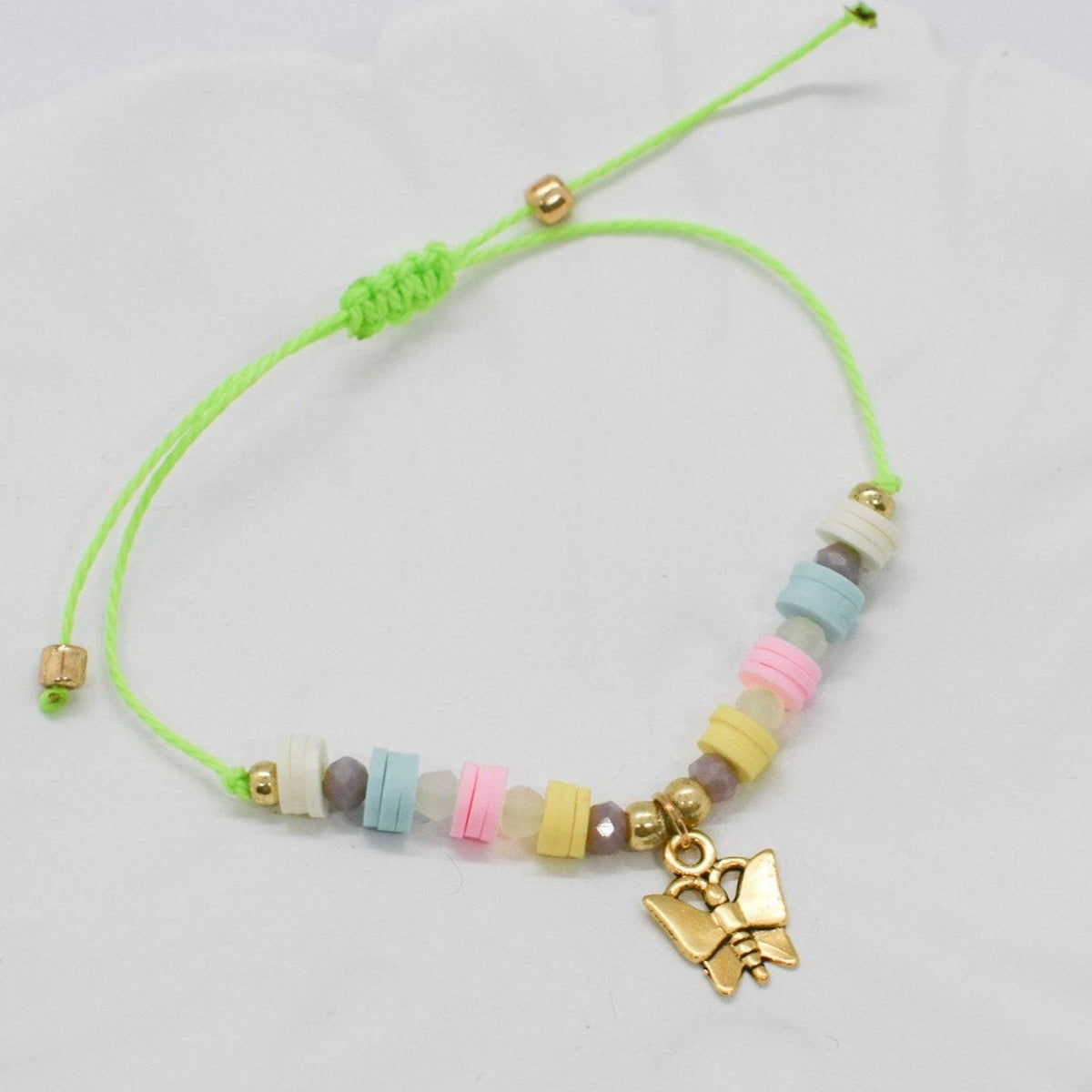 heishi butterfly bracelet