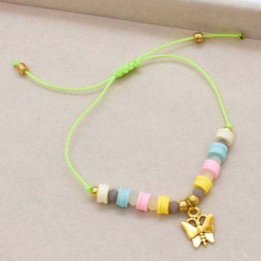 heishi butterfly bracelets