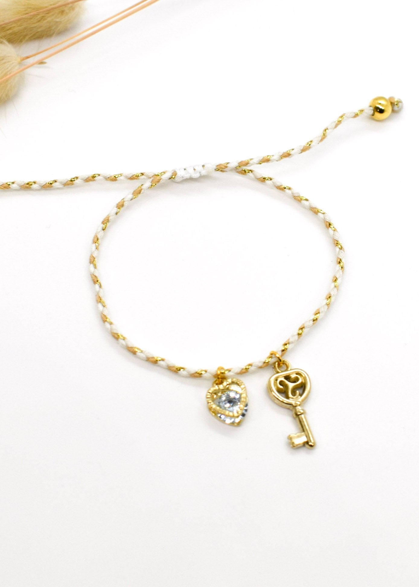 key to my heart beige bracelets