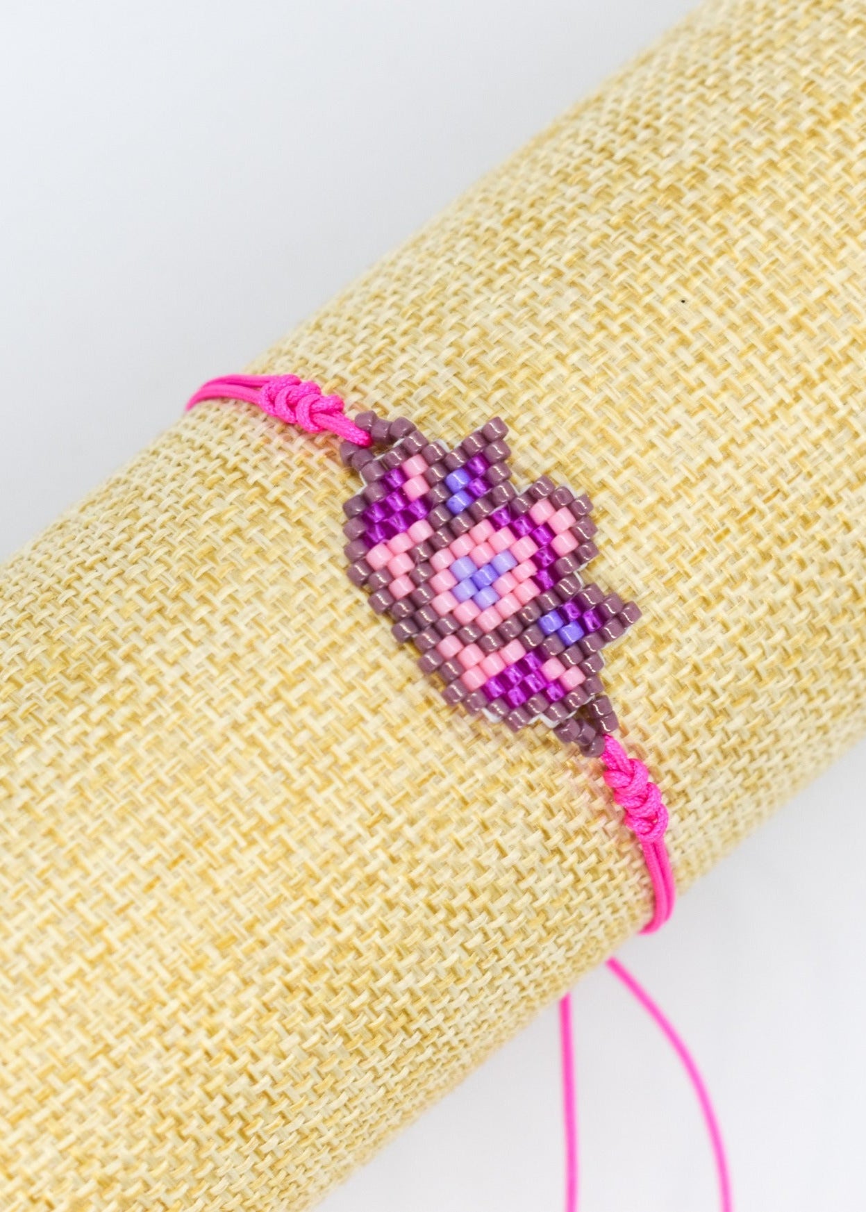Purple lotus beaded bracelet