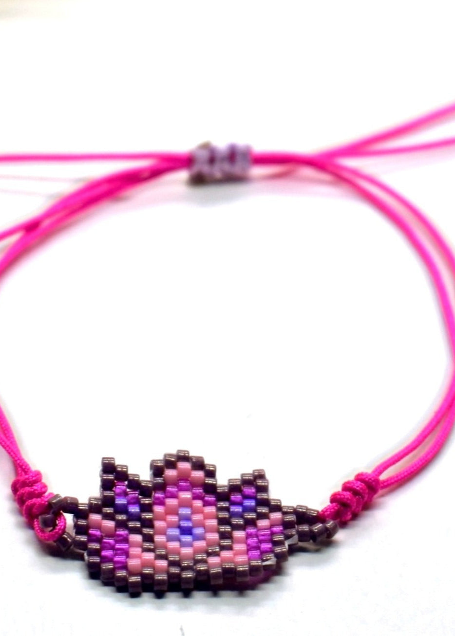Purple lotus flower bracelet
