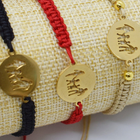 Family Charm Macrame Bracelet