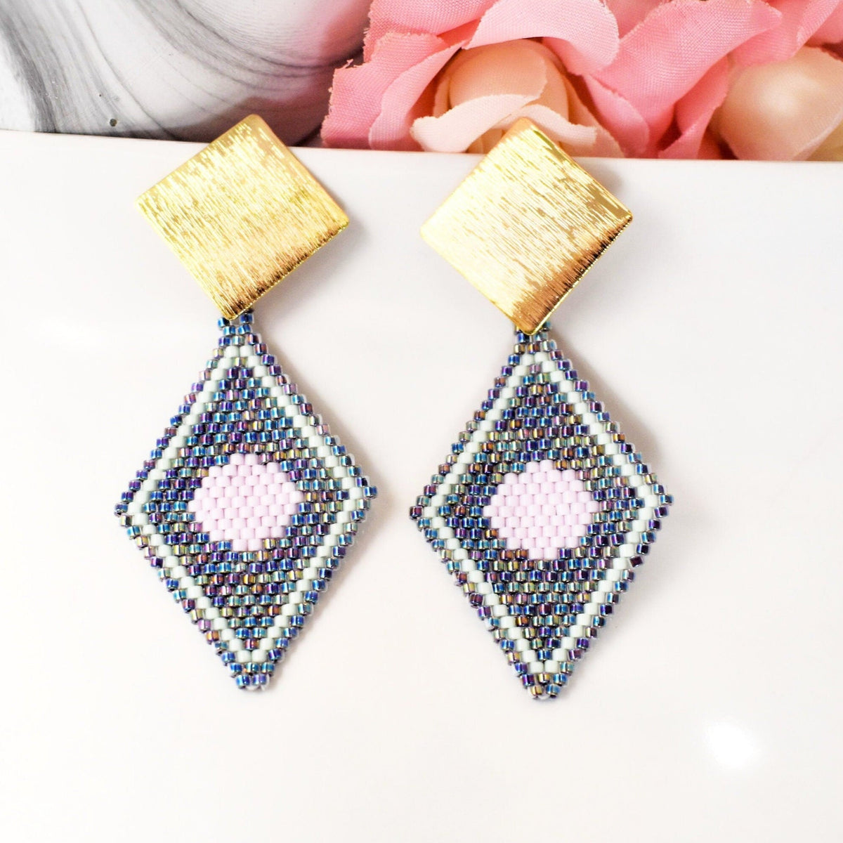Moon Rhombus Shaped Earrings