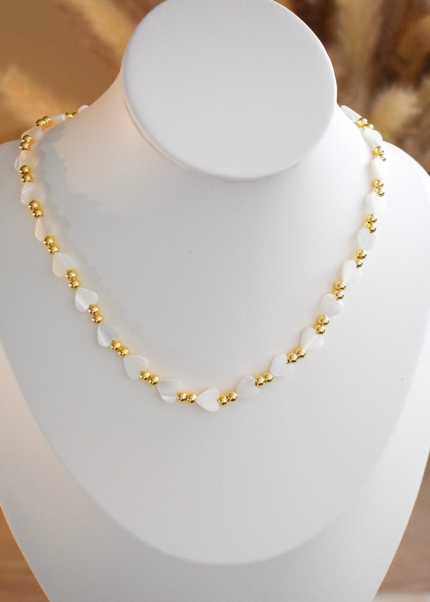 nacar heart choker on display