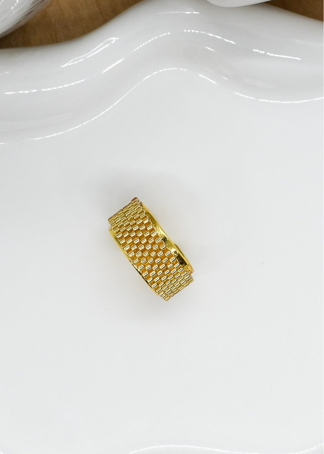 BEADED RING GOLD (NARROW)