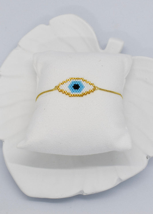 oval bracelet evil eye