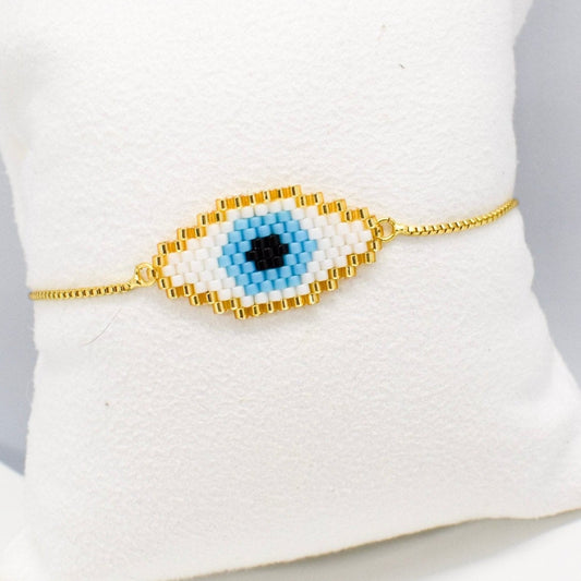 oval evil eye bracelet