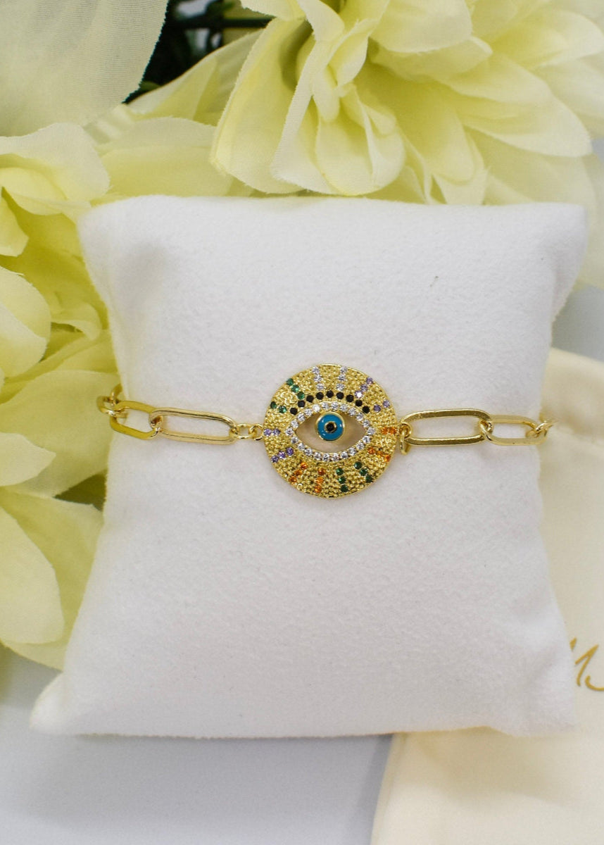 paperclip evil eye bracelets