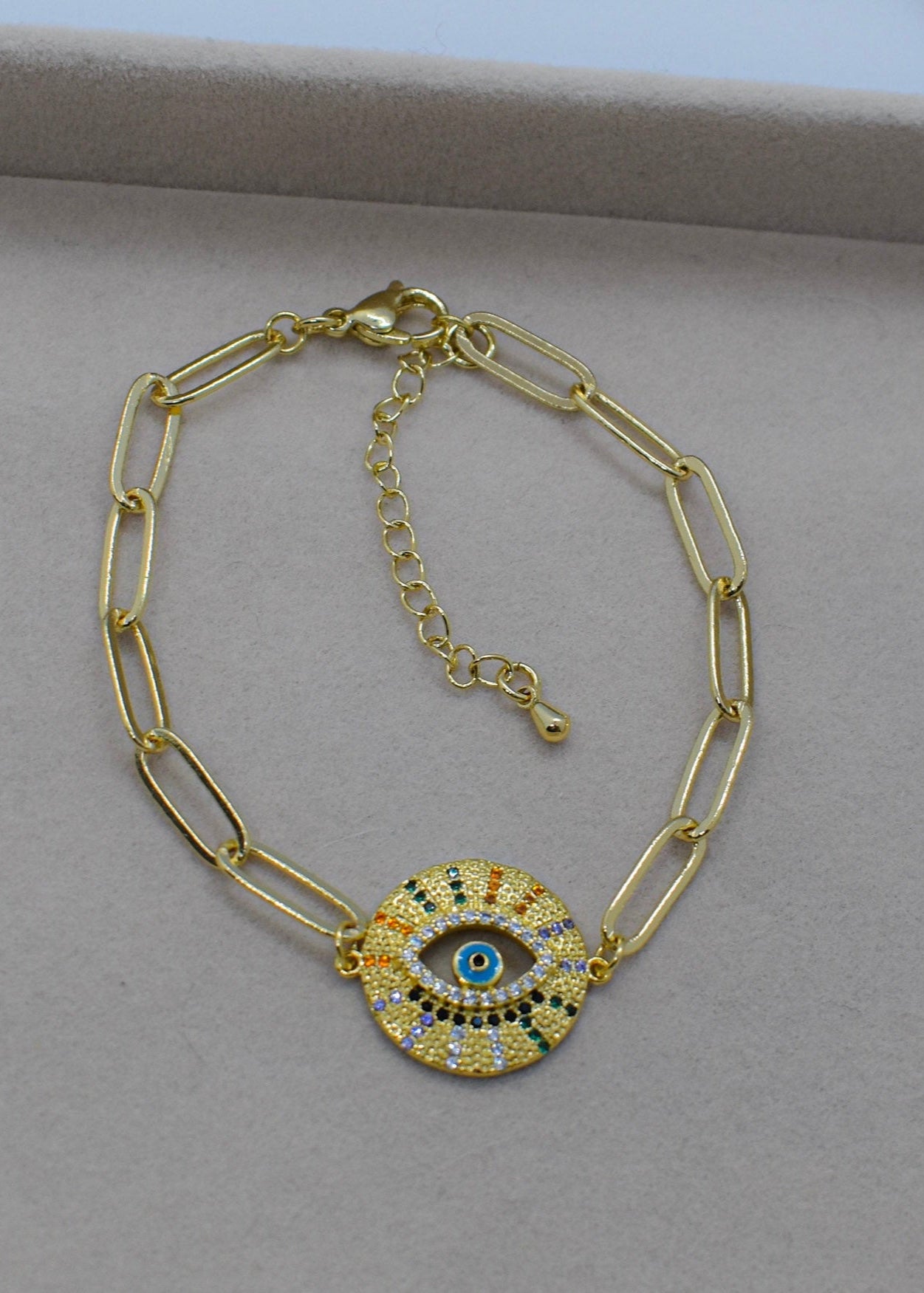 paperclip evil eye bracelets