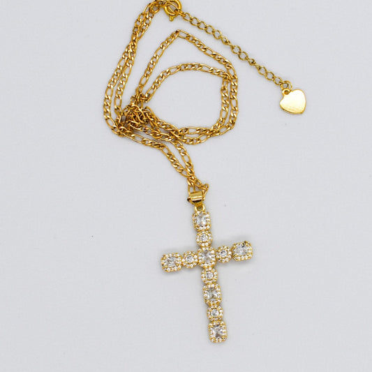 pave cross necklace