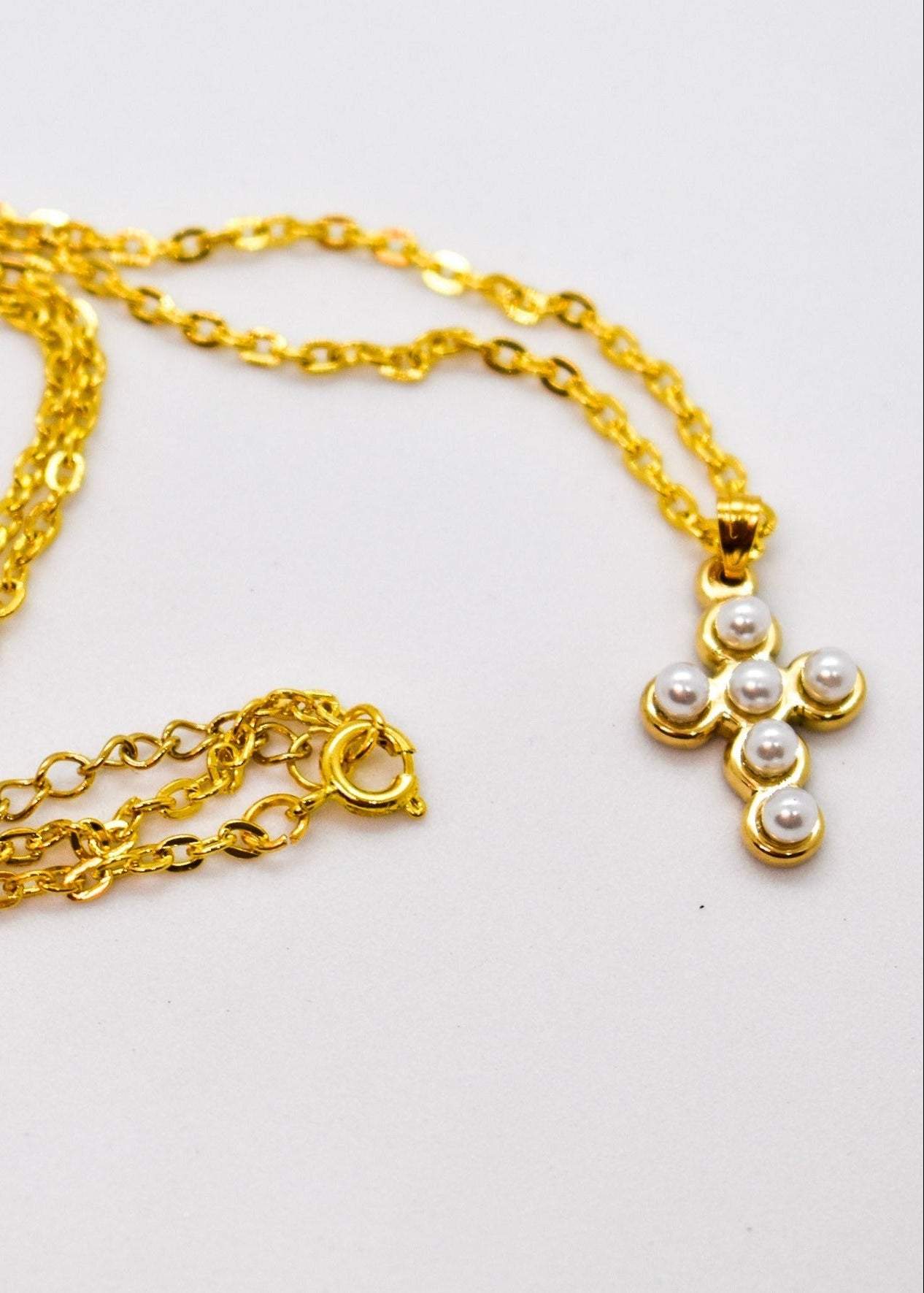 pearl cross necklace