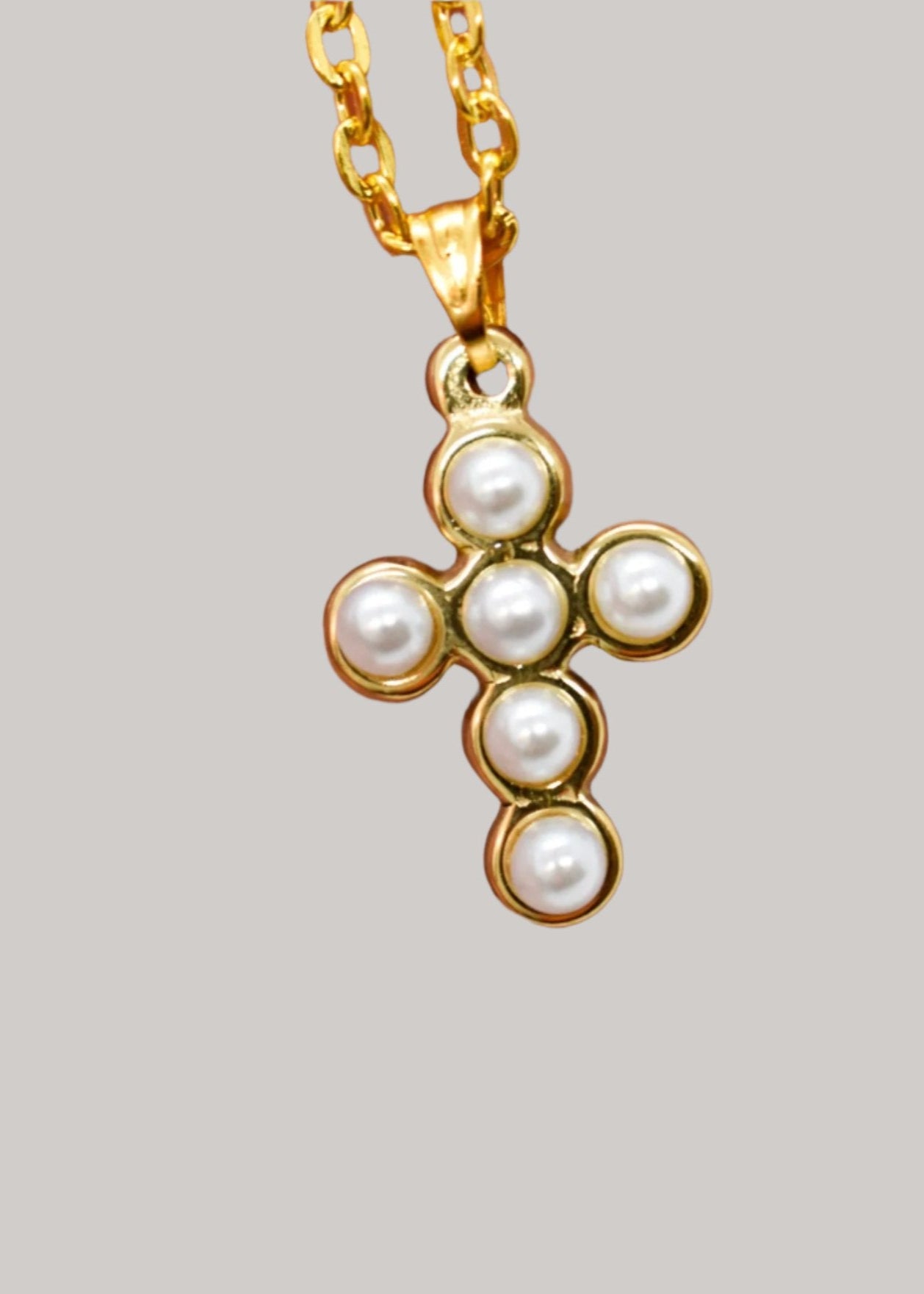 pearl cross necklace