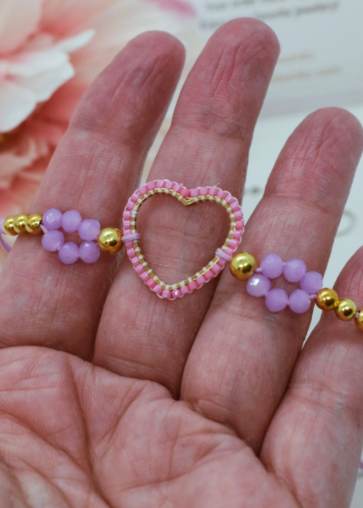 Pink heart bracelet