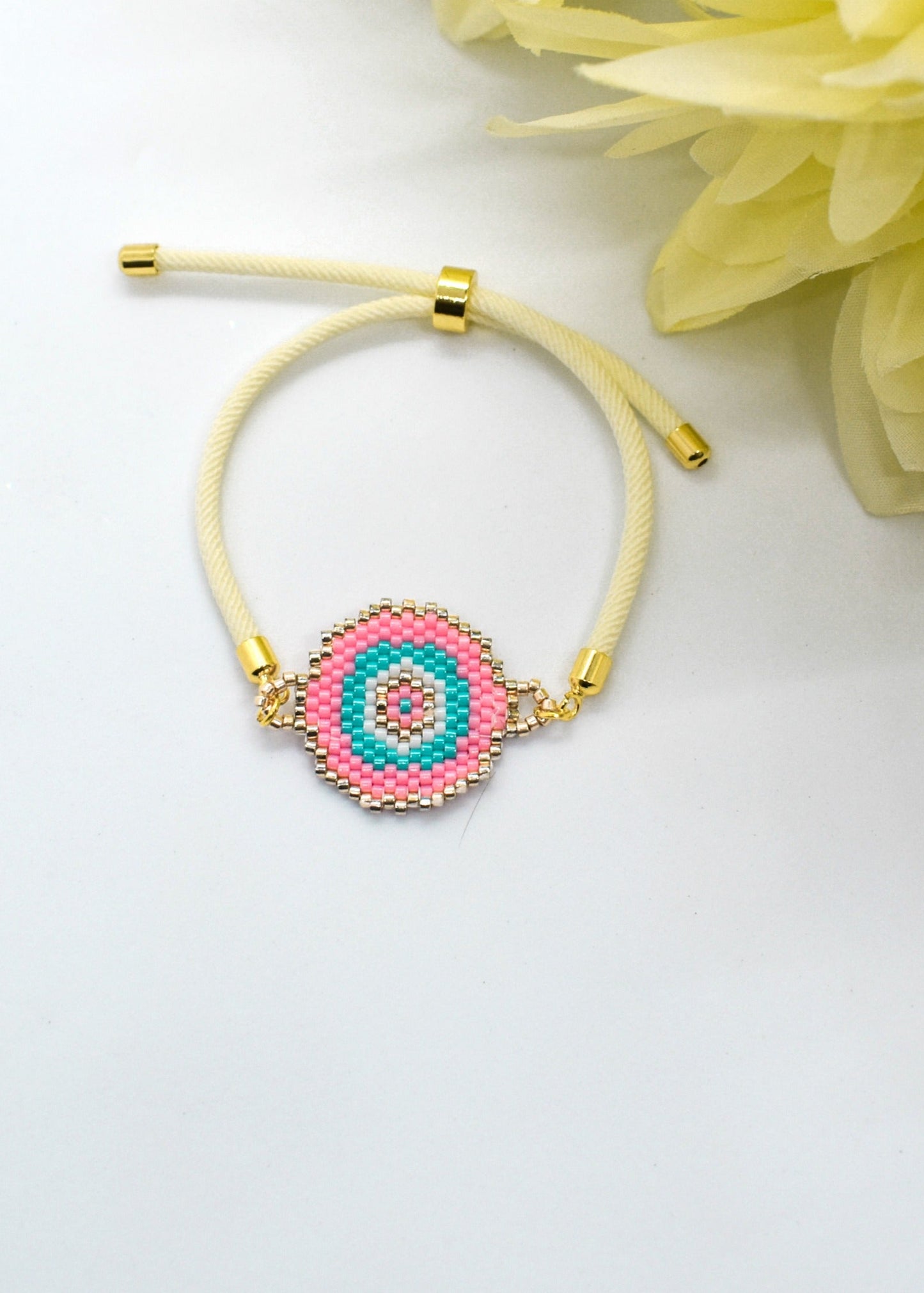 pink evil eye bracelet