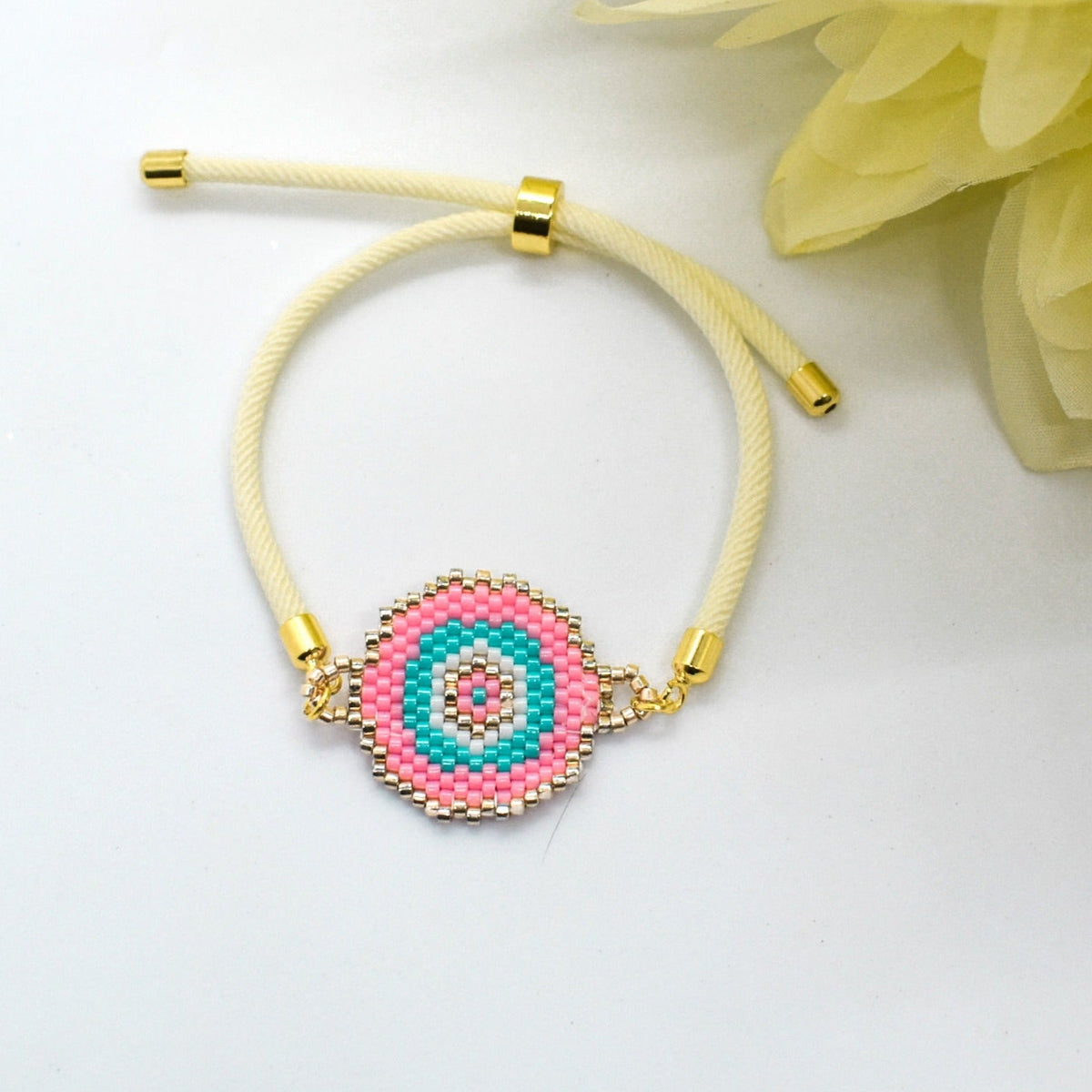 pink evil eye bracelet