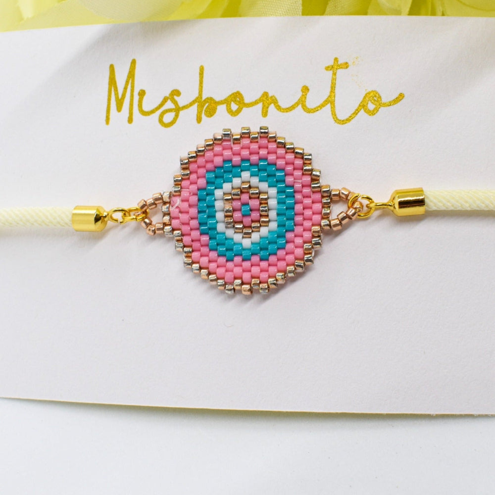 pink evil eye bracelet