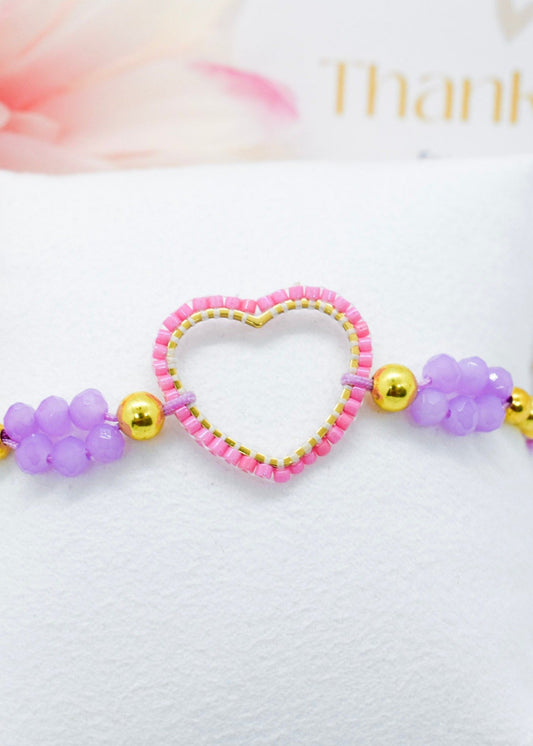 Pink heart bracelet