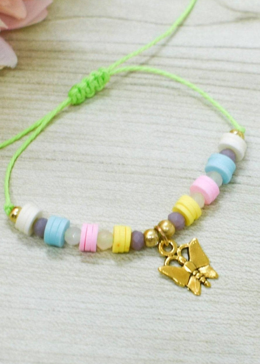 polymer clay bracelet with butterfly