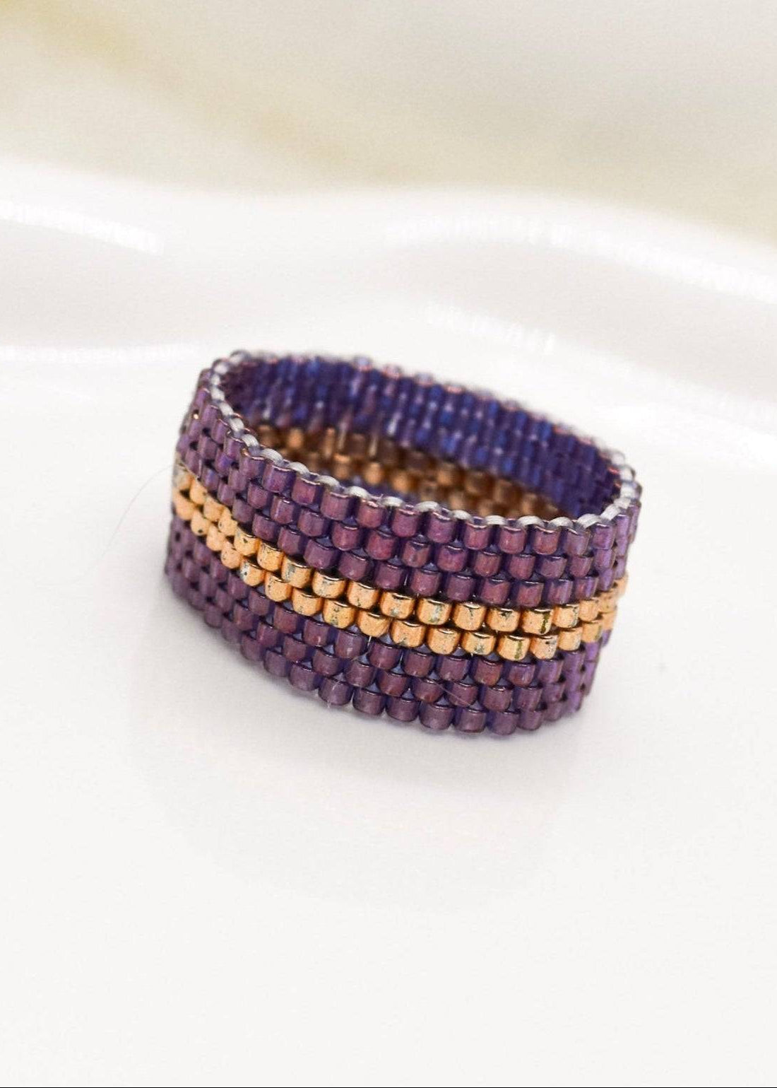 purple miyuki ring