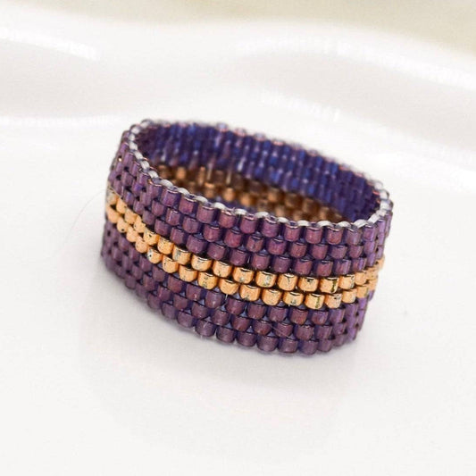 purple miyuki ring