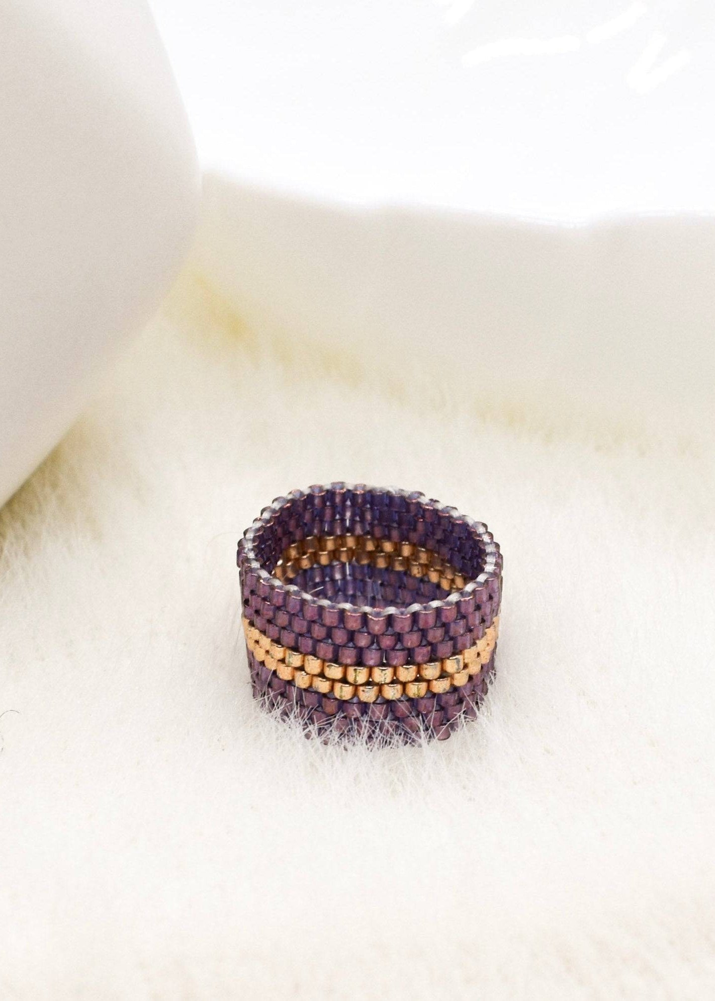 purple miyuki rings