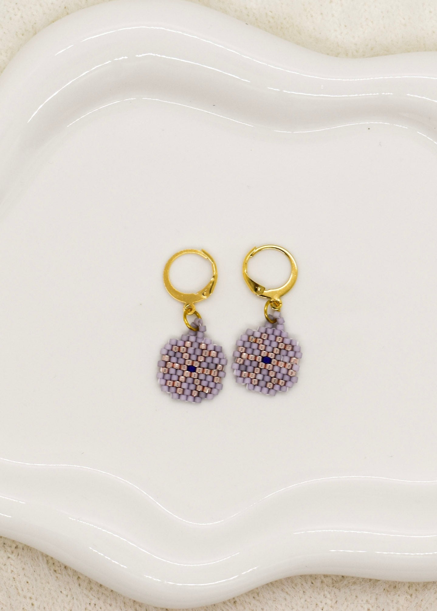 purple snowflake earring
