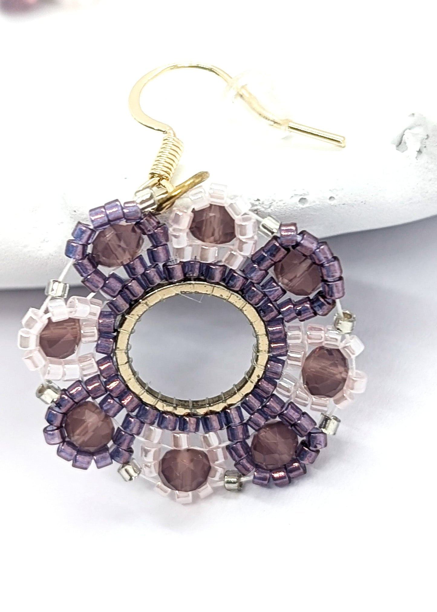 purple beaded earrings