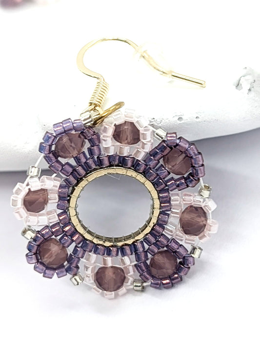 purple beaded earrings