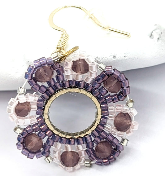 purple beaded earrings
