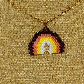 rainbow necklace on a bust