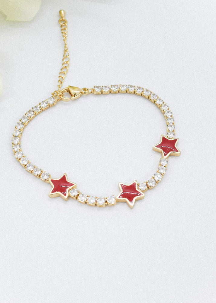red stars and strass bracelet