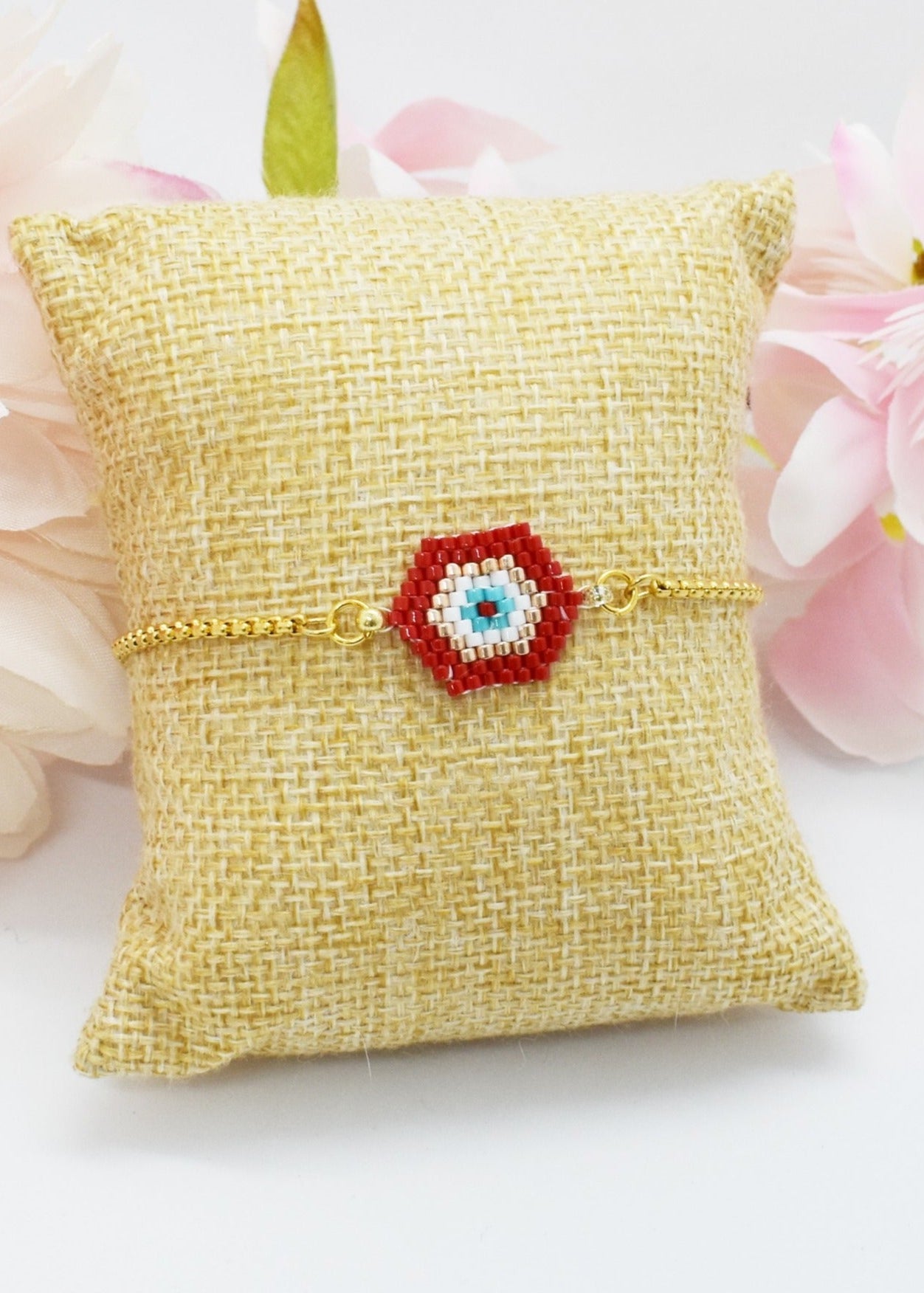 Evil eye Red beaded bracelet
