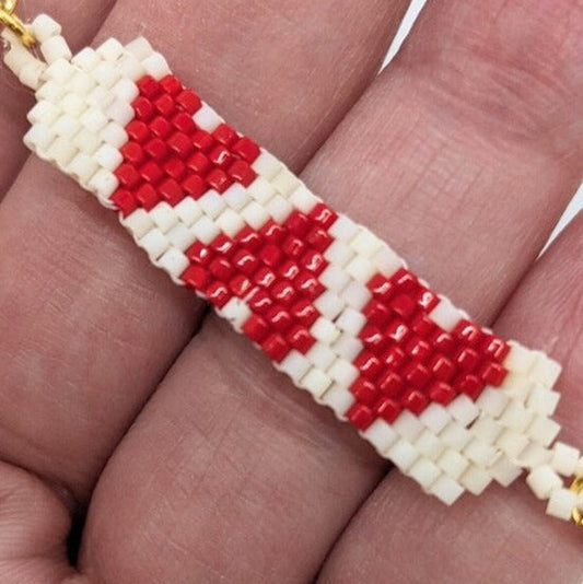 Beaded love hearts bracelet