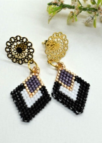 Geometric beaded earrings