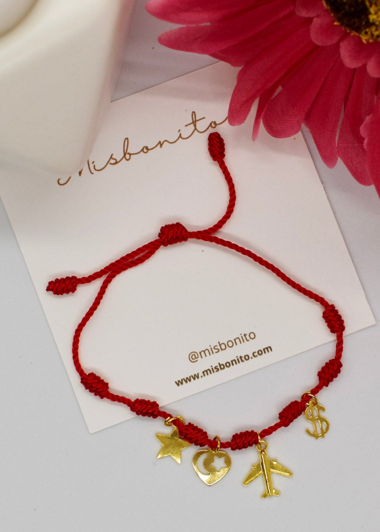 seven knots bracelet with 4 charms