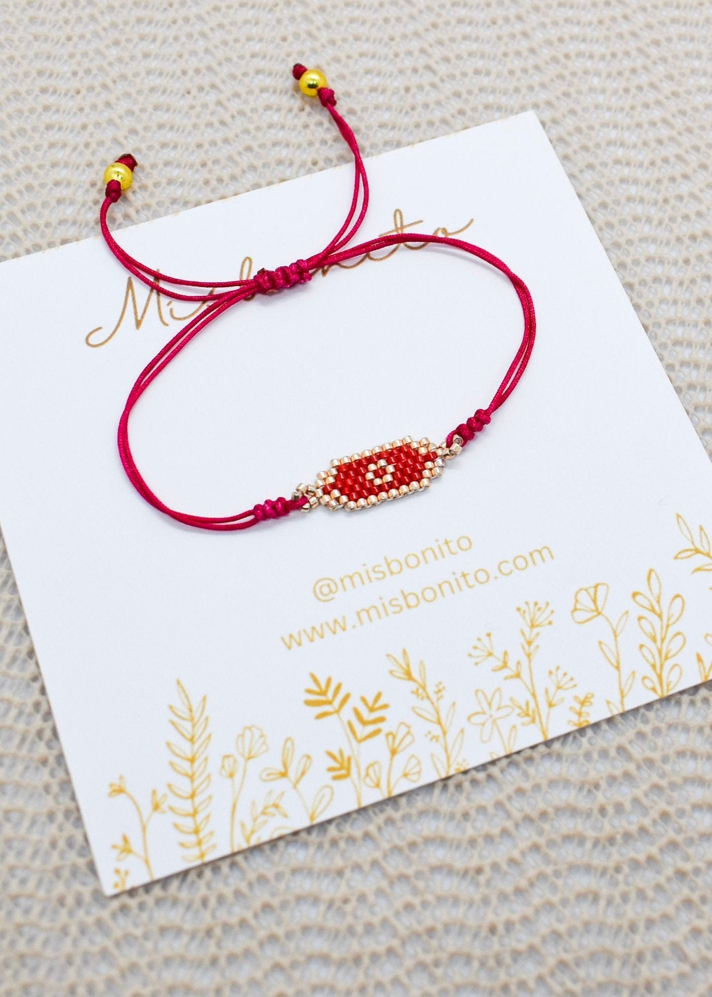 small bar red bracelet