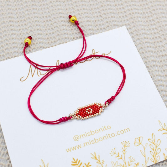 small bar red bracelet