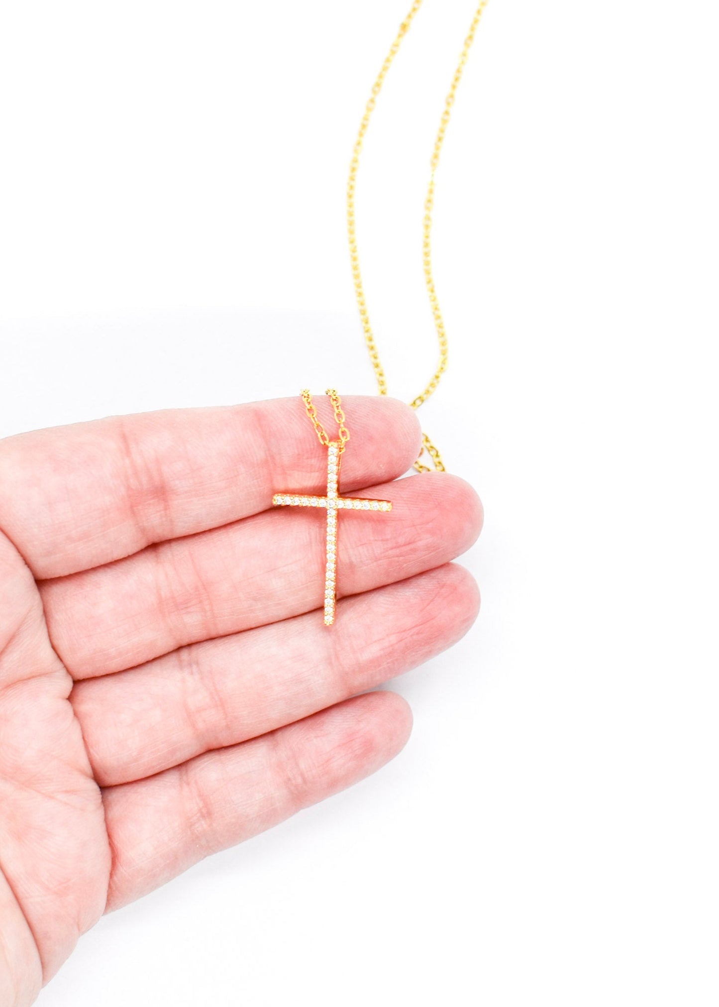 Thin cross necklace