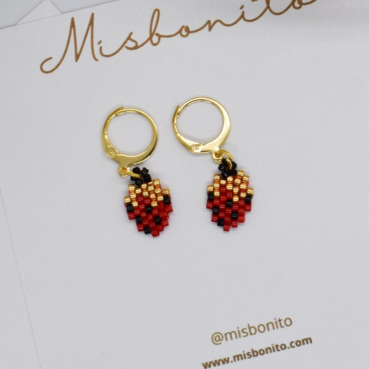 strawberry beaded earrings