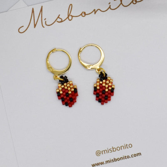 strawberry beaded earrings
