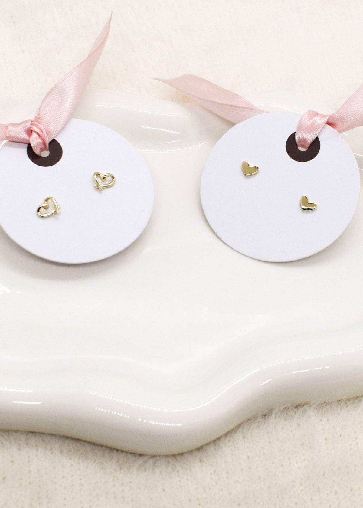 stud heart earrings