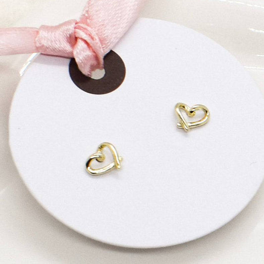 stud heart earrings hollow