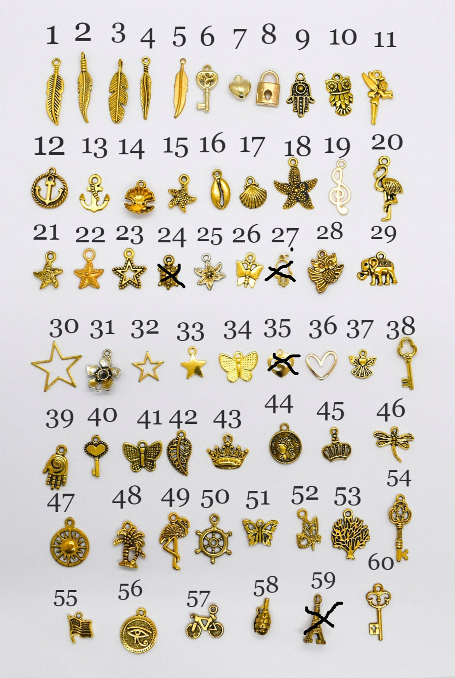 Golden charms