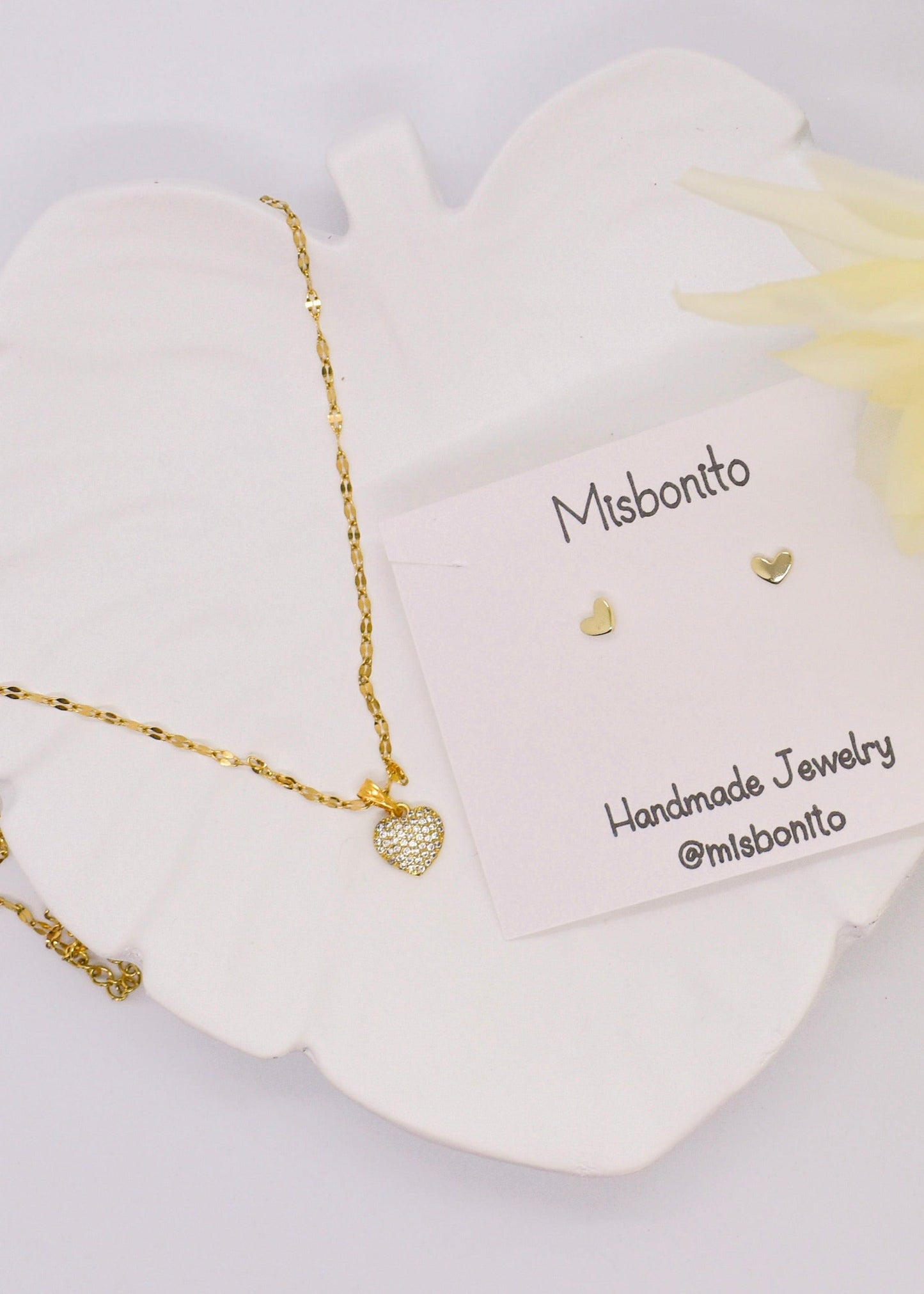 heart necklace and earrings set