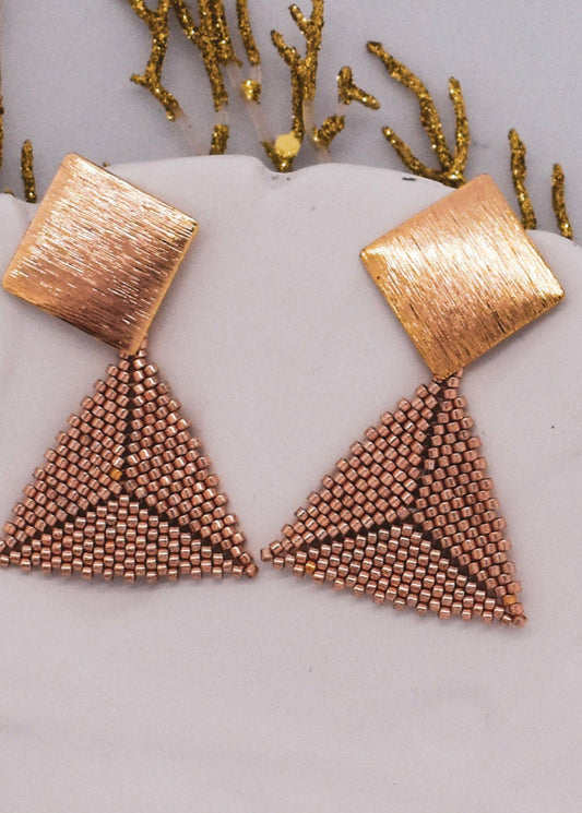 triangle golden earrings