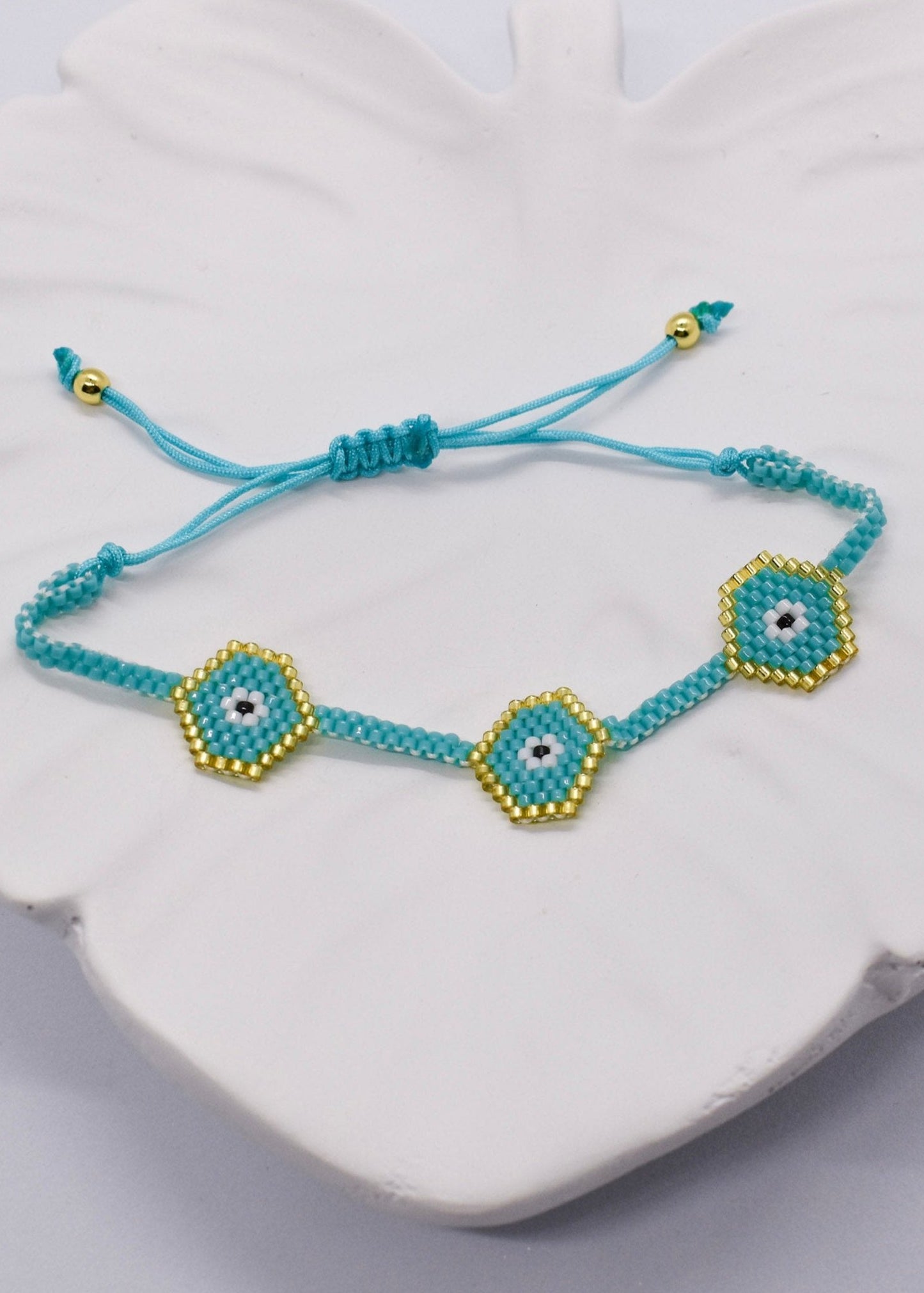 trio evil eye bracelets tuquoise