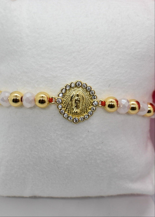 virgin bracelet pink crystals