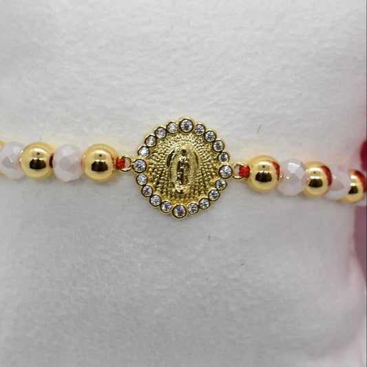 virgin bracelet pink crystals